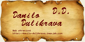 Danilo Dulikrava vizit kartica